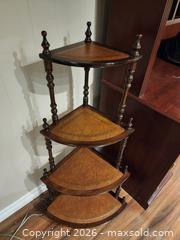 MaxSold Auction: Four Tiered Wooden Corner Shelf 41.5 H x 21 W x 15 D - Ajax (Ontario, Canada) SELLER MANAGED Estate Sale Online Auction - Billingsgate Crescent