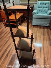 MaxSold Auction: Four Tiered Wooden Corner Shelf 41.5 H x 21 W x 15 D - Ajax (Ontario, Canada) SELLER MANAGED Estate Sale Online Auction - Billingsgate Crescent