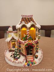 MaxSold Auction: Holiday Collection 2006 Gingerbread House. 11" x 10.5" Hand Painted Resin and requires 3 AA batteries, has original box. Working - Ajax (Ontario, Canada) SELLER MANAGED Estate Sale Online Auction - Billingsgate Crescent