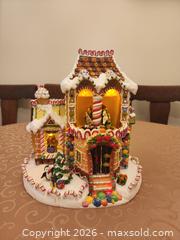 MaxSold Auction: Holiday Collection 2006 Gingerbread House. 11" x 10.5" Hand Painted Resin and requires 3 AA batteries, has original box. Working - Ajax (Ontario, Canada) SELLER MANAGED Estate Sale Online Auction - Billingsgate Crescent