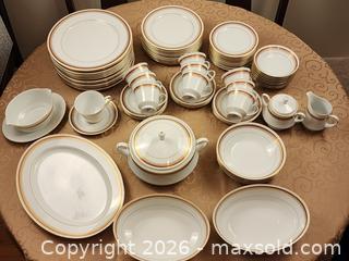 MaxSold Auction: Large 71 piece Noritake - Doran Maroon Set - Ajax (Ontario, Canada) SELLER MANAGED Estate Sale Online Auction - Billingsgate Crescent