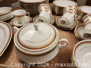 MaxSold Auction: Large 71 piece Noritake - Doran Maroon Set - Ajax (Ontario, Canada) SELLER MANAGED Estate Sale Online Auction - Billingsgate Crescent