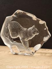 MaxSold Auction: Large Mats Jonasson Swedish Lead Crystal Intaglio Engraved Bobcat/Lynx - Ajax (Ontario, Canada) SELLER MANAGED Estate Sale Online Auction - Billingsgate Crescent