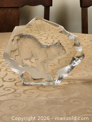 MaxSold Auction: Large Mats Jonasson Swedish Lead Crystal Intaglio Engraved Bobcat/Lynx - Ajax (Ontario, Canada) SELLER MANAGED Estate Sale Online Auction - Billingsgate Crescent