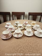 MaxSold Auction: Lot of 12 teacups and saucers includes Royal Albert, Gladstone, Stanley, etc. - Ajax (Ontario, Canada) SELLER MANAGED Estate Sale Online Auction - Billingsgate Crescent