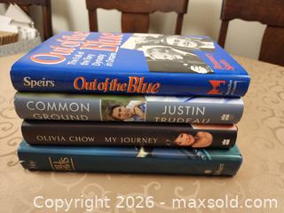 MaxSold Auction: Lot of 4 Hardcover Canadian Politics Books (Bill Davis, Justin Trudeau, Olivia Chow, Out of the Blue) - Ajax (Ontario, Canada) SELLER MANAGED Estate Sale Online Auction - Billingsgate Crescent