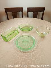 MaxSold Auction: Lot of 4 pieces of depression glass including rare ribbon glass - Ajax (Ontario, Canada) SELLER MANAGED Estate Sale Online Auction - Billingsgate Crescent