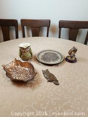 MaxSold Auction: Owl Lot #3 Owl Plate, Pitcher, Glass bowl, metal magnet, figurine - Ajax (Ontario, Canada) SELLER MANAGED Estate Sale Online Auction - Billingsgate Crescent
