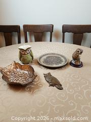 MaxSold Auction: Owl Lot #3 Owl Plate, Pitcher, Glass bowl, metal magnet, figurine - Ajax (Ontario, Canada) SELLER MANAGED Estate Sale Online Auction - Billingsgate Crescent