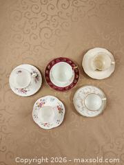 MaxSold Auction: Set of 5 Smaller Teacups and Saucers includes Shelley, Royal Albert, etc. - Ajax (Ontario, Canada) SELLER MANAGED Estate Sale Online Auction - Billingsgate Crescent