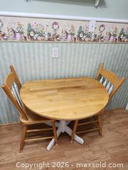 MaxSold Auction: Solid Wood Drop-Leaf Round Bistro Table with 2 Chairs, White/Oak - Ajax (Ontario, Canada) SELLER MANAGED Estate Sale Online Auction - Billingsgate Crescent