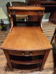 MaxSold Auction: Two wooden end tables with drawers and shelves 25 D x 16 w x 27.75 H - Ajax (Ontario, Canada) SELLER MANAGED Estate Sale Online Auction - Billingsgate Crescent