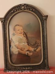 MaxSold Auction: Victorian Baby Photo in Antique Wooden Frame with Bubble Glass - Frame 10" x 15"T - Ajax (Ontario, Canada) SELLER MANAGED Estate Sale Online Auction - Billingsgate Crescent