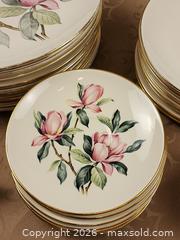 MaxSold Auction: Vintage 1950's Dish Set Homer Laughlin Rhythm Pink Magnolia Pattern - 39 pieces - Ajax (Ontario, Canada) SELLER MANAGED Estate Sale Online Auction - Billingsgate Crescent