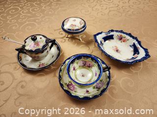 MaxSold Auction: Vintage Japanese Porcelain Miniature Trinket & Tea Set, Cobalt Blue Floral - Ajax (Ontario, Canada) SELLER MANAGED Estate Sale Online Auction - Billingsgate Crescent