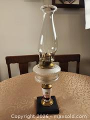 MaxSold Auction: Vintage Kerosene/Oil Hurricane Table Lamp, Glass/Brass, 20in - Ajax (Ontario, Canada) SELLER MANAGED Estate Sale Online Auction - Billingsgate Crescent