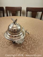MaxSold Auction: Vintage Silver Plated Butter Dish. Butterfly handle.   - Ajax (Ontario, Canada) SELLER MANAGED Estate Sale Online Auction - Billingsgate Crescent