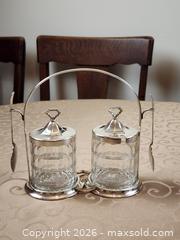 MaxSold Auction: Vintage Silver Plated Jam Jar Set 8.5" x 7" - Ajax (Ontario, Canada) SELLER MANAGED Estate Sale Online Auction - Billingsgate Crescent