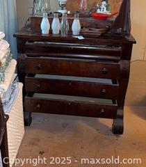 MaxSold Auction: American Empire Antique Chest of Drawers, Mahogany Veneer - Randolph (Massachusetts, USA) PARTNER MANAGED Estate Sale Online Auction - Chestnut Street