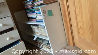 MaxSold Auction: Low 3-Shelf Bookcase/Bookshelf, White Painted Wood, 40x13x27 in - Randolph (Massachusetts, USA) PARTNER MANAGED Estate Sale Online Auction - Chestnut Street