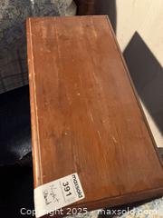 MaxSold Auction: Medium Brown Wood Side Table/Nightstand with Magazine Rack - Randolph (Massachusetts, USA) PARTNER MANAGED Estate Sale Online Auction - Chestnut Street