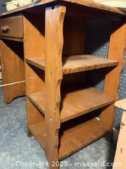 MaxSold Auction: Small Solid Wood Desk with Drawer and 3 Shelves, Rustic Brown - Randolph (Massachusetts, USA) PARTNER MANAGED Estate Sale Online Auction - Chestnut Street
