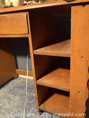 MaxSold Auction: Small Solid Wood Desk with Drawer and 3 Shelves, Rustic Brown - Randolph (Massachusetts, USA) PARTNER MANAGED Estate Sale Online Auction - Chestnut Street