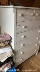 MaxSold Auction: Solid Wood 7-Drawer Dresser, White/Cream, 35x20x48 in - Randolph (Massachusetts, USA) PARTNER MANAGED Estate Sale Online Auction - Chestnut Street