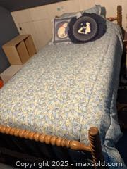 MaxSold Auction: Twin Jenny Lind Wooden Bed Frame with Headboard, Footboard, Rails - Randolph (Massachusetts, USA) PARTNER MANAGED Estate Sale Online Auction - Chestnut Street