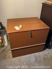 MaxSold Auction: Wooden Painted Storage Chest/Trunk, Brown, 26x20x24 in - Randolph (Massachusetts, USA) PARTNER MANAGED Estate Sale Online Auction - Chestnut Street