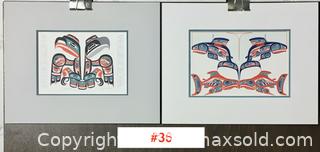 MaxSold Auction: 2 indigenous HAIDA PRINTS - &#34;Eagle Transforming Into Itself&#34; &#38; &#34;Every Year the Salmon Come Back&#34; by (Haida artist) Robert Davidson 1983 (unframed) [B] - Toronto (Ontario, Canada) PARTNER MANAGED Estate Sale Online Auction - Industrial Street