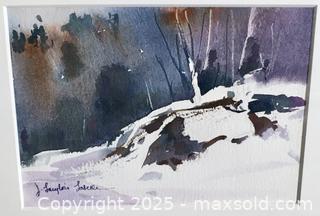 MaxSold Auction: Canadian artist - watercolour "FIRST SNOW" by Jeanette Langlois Labelle (matted, but unframed) - Toronto (Ontario, Canada) PARTNER MANAGED Estate Sale Online Auction - Industrial Street