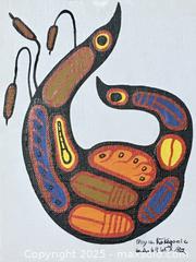 MaxSold Auction: INDIGENOUS ARTWORK (painting on canvas board) - &#34;Loon Family&#34; by Goyce Kakegamic 1982 (unframed) - Toronto (Ontario, Canada) PARTNER MANAGED Estate Sale Online Auction - Industrial Street