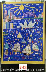 MaxSold Auction: &#34;SYDNEY HARBOUR 1988&#34; by Ken Done - hand signed &#38; numbered print on poster-board - Toronto (Ontario, Canada) PARTNER MANAGED Estate Sale Online Auction - Industrial Street