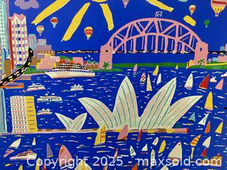 MaxSold Auction: &#34;SYDNEY HARBOUR 1988&#34; by Ken Done - hand signed &#38; numbered print on poster-board - Toronto (Ontario, Canada) PARTNER MANAGED Estate Sale Online Auction - Industrial Street