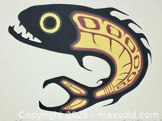 MaxSold Auction: vintage INDIGENOUS PRINT - "Fish" by Robert Kakegamic 1979 (unframed) - Toronto (Ontario, Canada) PARTNER MANAGED Estate Sale Online Auction - Industrial Street
