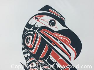 MaxSold Auction: vintage INDIGENOUS PRINT - &#34;Raven and Salmon&#34; by Roy J. Hanuse (unframed) - Toronto (Ontario, Canada) PARTNER MANAGED Estate Sale Online Auction - Industrial Street