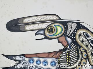 MaxSold Auction: vintage LARGE INDIGENOUS PRINT - "Flying South" by Loyd Kakepetum 1982 (unframed) - Toronto (Ontario, Canada) PARTNER MANAGED Estate Sale Online Auction - Industrial Street