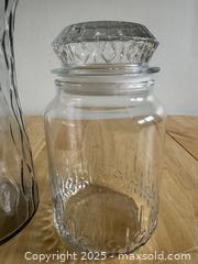 MaxSold Auction: Clear Vase and Jar with Lid  - Kingston (Ontario, Canada) SELLER MANAGED Downsizing Online Auction - Bishop Street