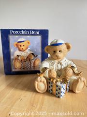 MaxSold Auction: In box Porcelain Bear Figurine with Blue and White Present - Kingston (Ontario, Canada) SELLER MANAGED Downsizing Online Auction - Bishop Street