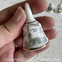 MaxSold Auction: Lot of 5 Vintage Miniatures - Three Porcelain Bells and Two Thimbles - Mixed Makers and Designs - Kingston (Ontario, Canada) SELLER MANAGED Downsizing Online Auction - Bishop Street