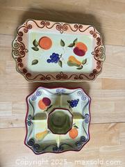 MaxSold Auction: Two Colourful Large Serving Trays - Kingston (Ontario, Canada) SELLER MANAGED Downsizing Online Auction - Bishop Street