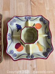 MaxSold Auction: Two Colourful Large Serving Trays - Kingston (Ontario, Canada) SELLER MANAGED Downsizing Online Auction - Bishop Street
