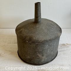 MaxSold Auction: Vintage galvanized metal funnel Rustic farm tractor lamp shade planter industrial farmhouse decor - Kingston (Ontario, Canada) SELLER MANAGED Downsizing Online Auction - Bishop Street