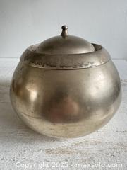MaxSold Auction: Vintage Korean Metal Lidded Yogang Chamber Pot - Vintage Metal Pot with Lid - Made in Korea - Kingston (Ontario, Canada) SELLER MANAGED Downsizing Online Auction - Bishop Street