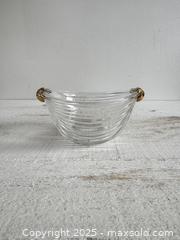 MaxSold Auction: Vintage Mikasa Walther W. Germany Crystal Bowl with Ribbed Design and Gold Painted Handles - Crystal Bowl - Crystal Dish - Kingston (Ontario, Canada) SELLER MANAGED Downsizing Online Auction - Bishop Street