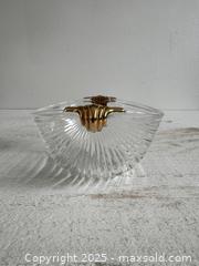 MaxSold Auction: Vintage Mikasa Walther W. Germany Crystal Bowl with Ribbed Design and Gold Painted Handles - Crystal Bowl - Crystal Dish - Kingston (Ontario, Canada) SELLER MANAGED Downsizing Online Auction - Bishop Street