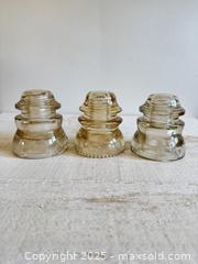 MaxSold Auction: Vintage Mixed Set of Dominion Glass Insulators - Vintage Glass Insulator Lot of Three - Kingston (Ontario, Canada) SELLER MANAGED Downsizing Online Auction - Bishop Street