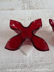 MaxSold Auction: Vintage Red Hard Plastic Formed Candlestick Holders - Kingston (Ontario, Canada) SELLER MANAGED Downsizing Online Auction - Bishop Street