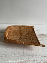 MaxSold Auction: Vintage Woven Wicker Fishing Accessory - Woven Wicker Fishing Scoop - Wicker Basket Strainer - Kingston (Ontario, Canada) SELLER MANAGED Downsizing Online Auction - Bishop Street